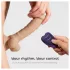 Silexd 8 - vibrator med fjärrkontroll - med pung - naturfärg
