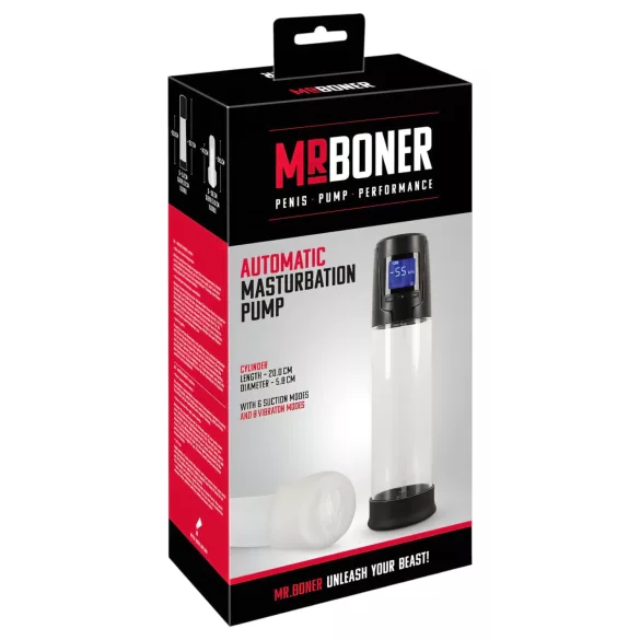 Mister Boner - uppladdningsbar, automatisk penispump (svart-transparent)