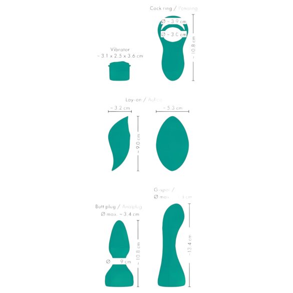 Couples Choice - vibrator för par med fjärrkontroll - 4 i 1 - turkos