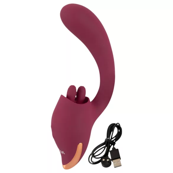 Javida - vibrator med tunga 2i1 - röd