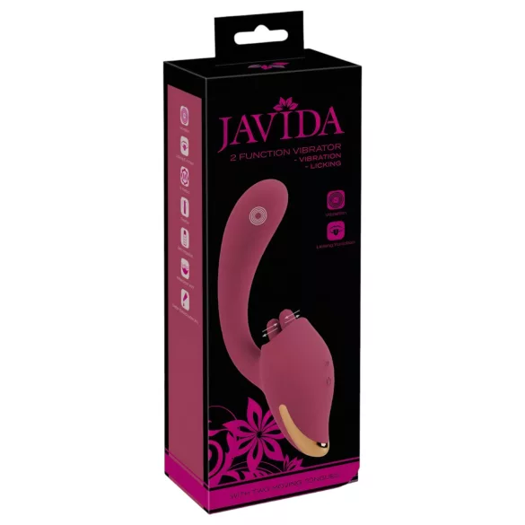 Javida - vibrator med tunga 2i1 - röd