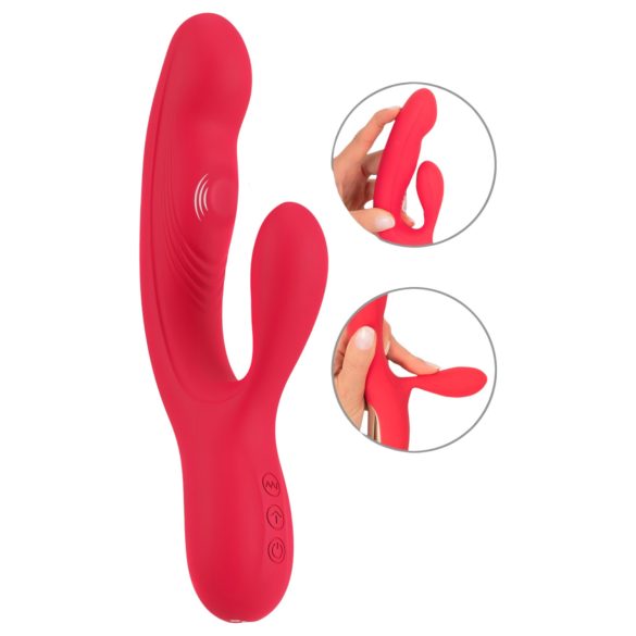 Smile Thumping Rabbit - uppladdningsbar 3-motors vibrator (röd)