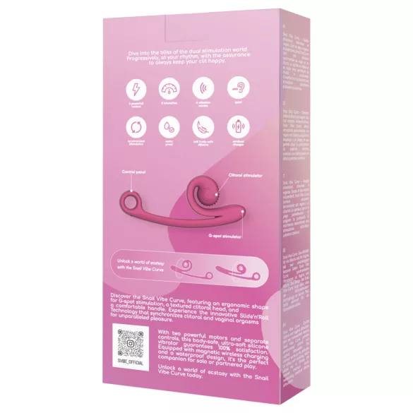 Snail Vibe Curve - 2-i-1 klitorisstimulator (rosa)