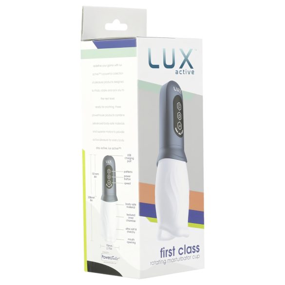 LUX Active First Class - roterande masturbator - vit/grå
