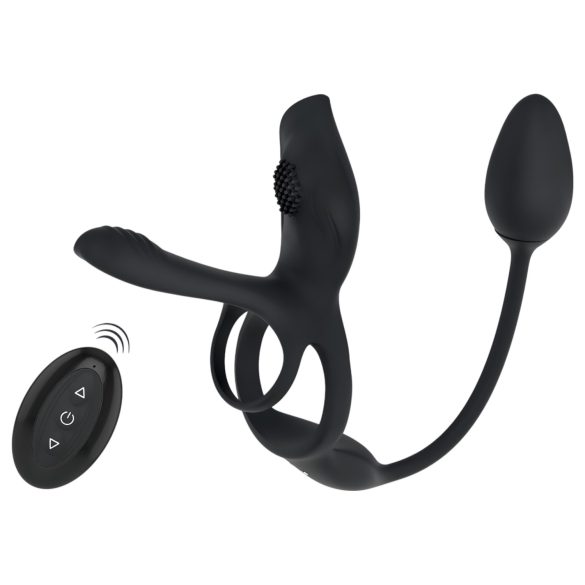 Couples Choice - multifunktionell vibrerande penisring (svart)