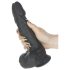 Naked Addiction - snurrande, stötande svart realistisk vibrator