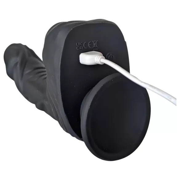 Naked Addiction - realistisk vibrator med rotation och stöt - svart