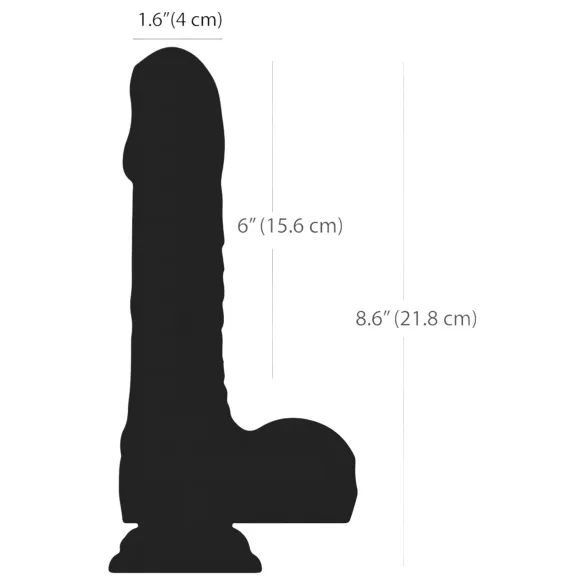 Naked Addiction - realistisk vibrator med rotation och stöt - svart