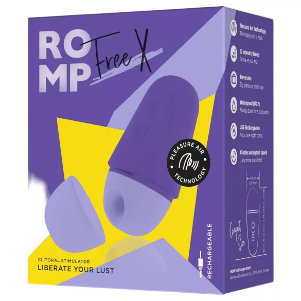 ROMP Free X - uppladdningsbar lufttryck vibrator för klitoris - lila