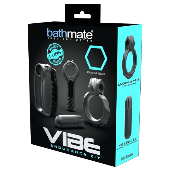 Bathmate Vibe Endurance - onanisett och penisring (svart)