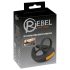 Rebel - vibrerande penisring och testikelvibrator (svart)