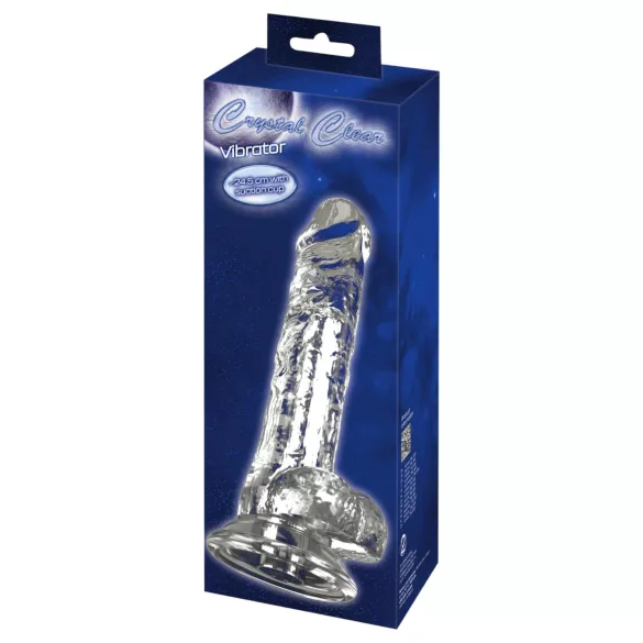 Crystal - Vibrator med sugkopp (genomskinlig)