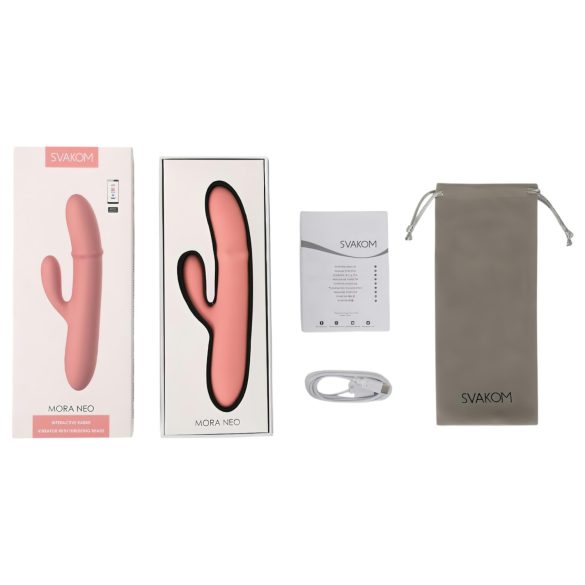 Svakom Mora Neo - vibrator med klitorisstimulator och pärlor - rosa