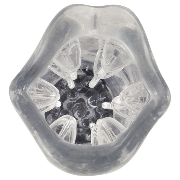 Stroker - masturbator med vibration och rotation - genomskinlig