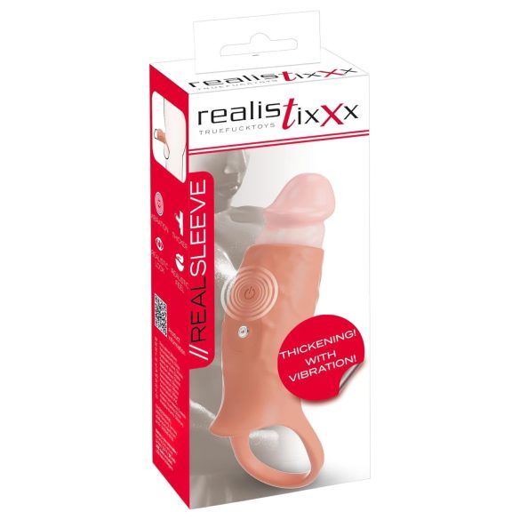 Realistixxx - öppen, vibrerande penisfodral (natur)
