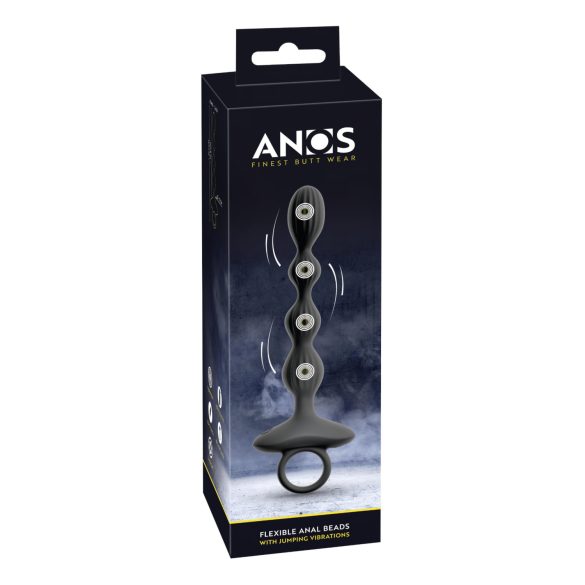Anos - 2-motorig anal vibrator med rörliga kulor (svart)