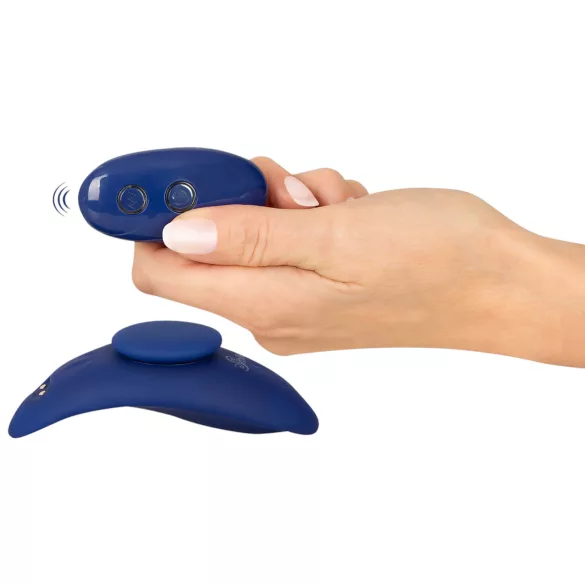 Smile - bärbar extra tunn trosvibrator med fjärrkontroll (blå)