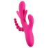 SMILE - rabbitvibrator med tungform - trippelarm - silikon rosa