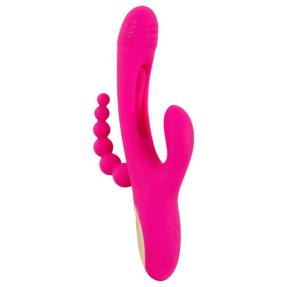 SMILE - rabbitvibrator med tungform - trippelarm - silikon rosa
