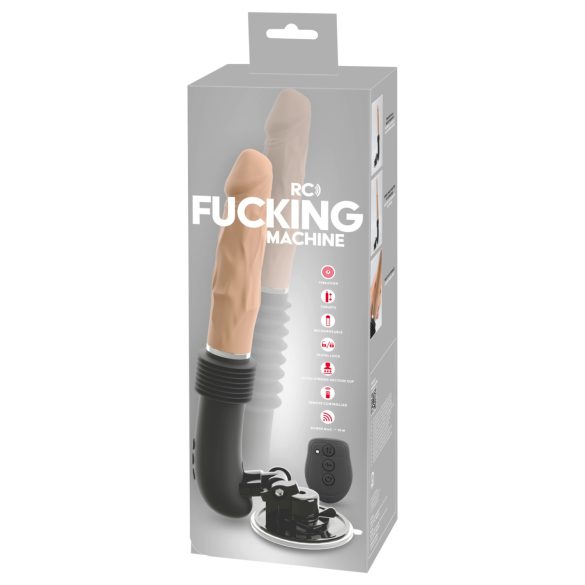 You2Toys - sexmaskin med vibrator - fjärrstyrd - naturfärgad