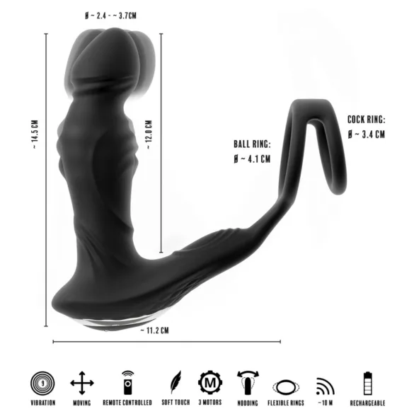 Rebel - stötande prostatavibrator (svart)