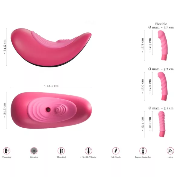 VibePad Rideon - g-punkt och klitorisstimulator med pulsfunktion - rosa
