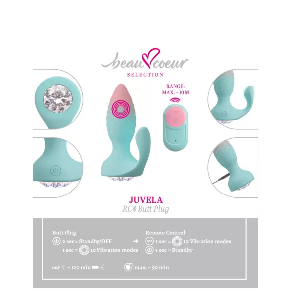 Beau Coeur Juvela - vibrerande analplug - turkos
