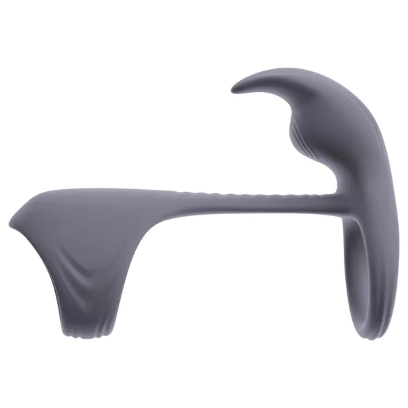 Beau Coeur Vylor - penis- och pungring med klitorisstimulator - grå