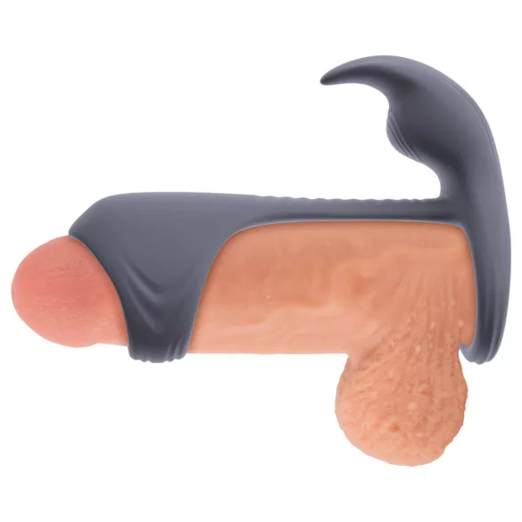 Beau Coeur Vylor - penis- och pungring med klitorisstimulator - grå