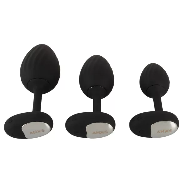 ANOS - vibratorisk analpluggset - svart