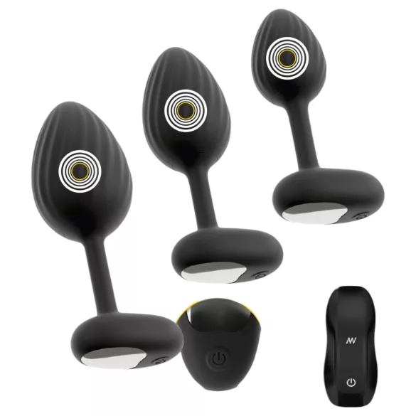ANOS - vibratorisk analpluggset - svart