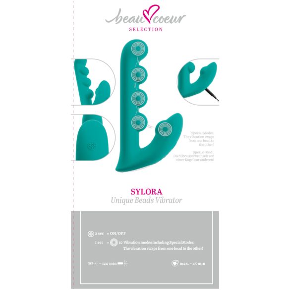 Beau Coeur Sylora - pärlstav 2-i-1 vibrator (grön)
