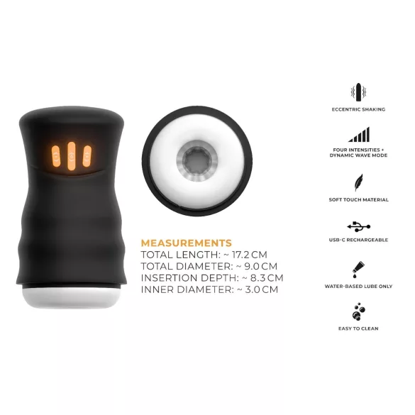 You2Toys Gyro - roterande vibrerande masturbator - svart