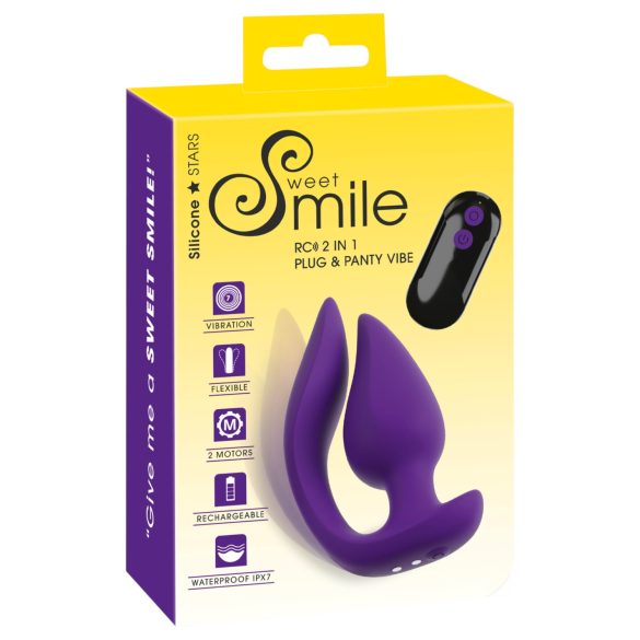 Smile - dubbel analvibrator och klitorisstimulator - lila