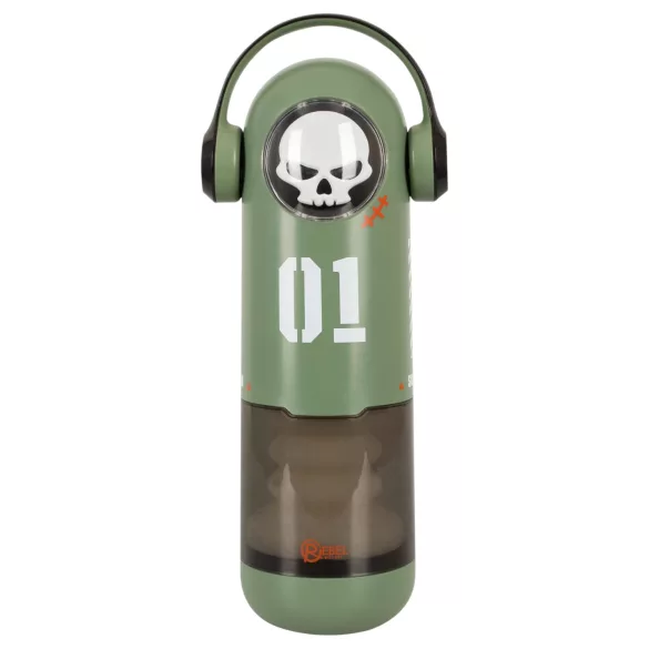 Rebel Skull - stötdrivande och vibrerande masturbator (grön)