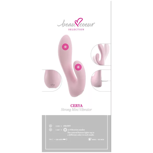 Beau Coeur Cerya - mini klitorisstimulator med arm (ljusrosa)