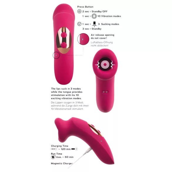 You2Toys Oral Fun - sug- och tungklitorisstimulator (rosa)