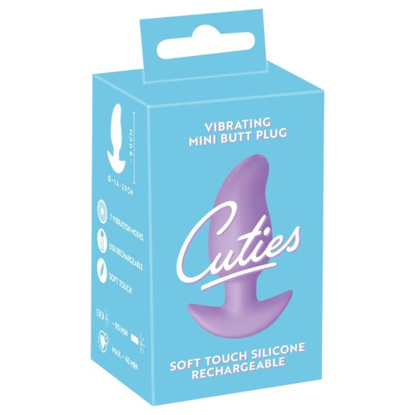 Cuties - analplugg med vibration - liten - silikon - lila