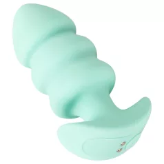 Cuties Mini - analplugg med kulstruktur - vibrator - grön