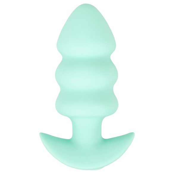 Cuties Mini - analplugg med kulstruktur - vibrator - grön