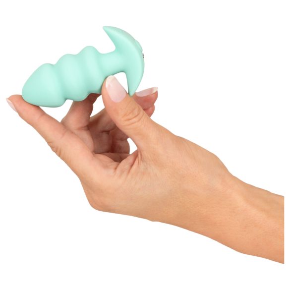 Cuties Mini - analplugg med kulstruktur - vibrator - grön