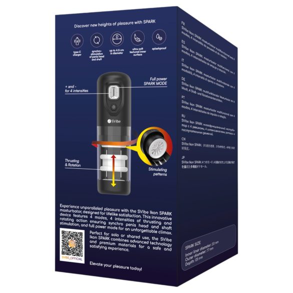 Snail Vibe Ikon Spark - automatisk masturbator - svart