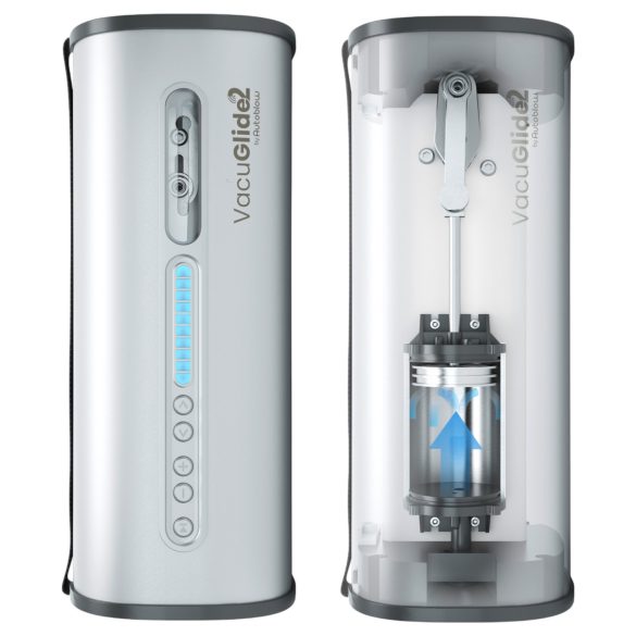 VacuGlide 2 - automatisk masturbator för män - lyx - silver - nätanslutning