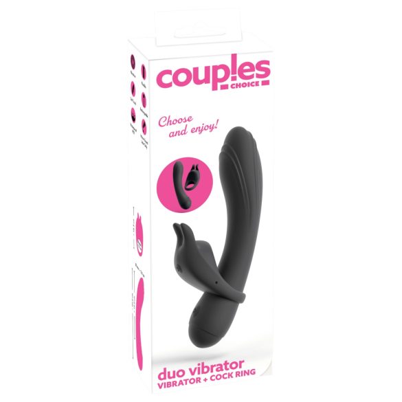 Couple Choice - penisring och G-punkt vibrator - silikon - grå