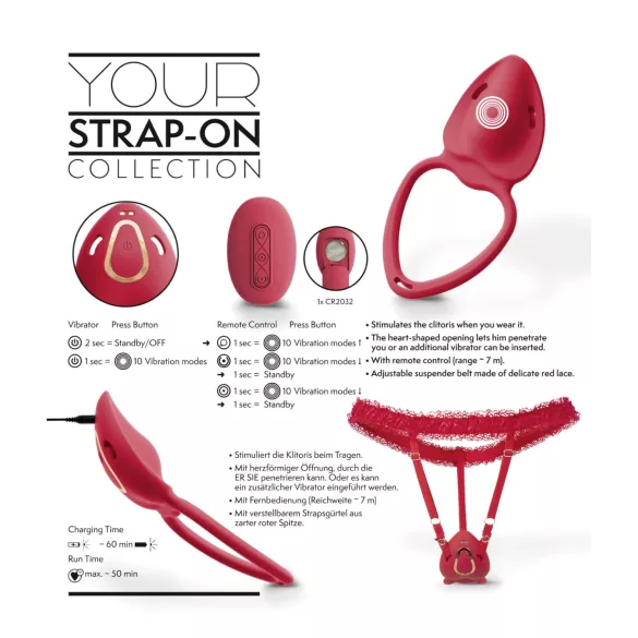 You2Toys - bärbar vibrerande klitorisstimulator (röd)