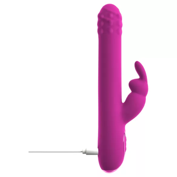 Sweet Smile - stötande, roterande vibrator med klitorishandtag (rosa)