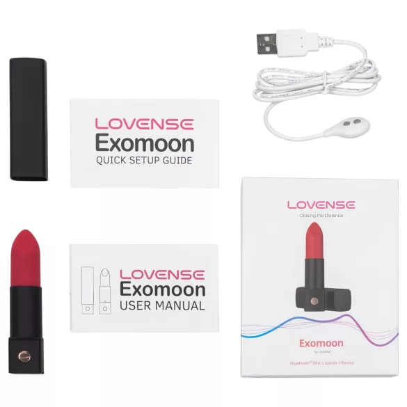 Lovense Exomoon - mini vibrator i läppstiftsform (svart)