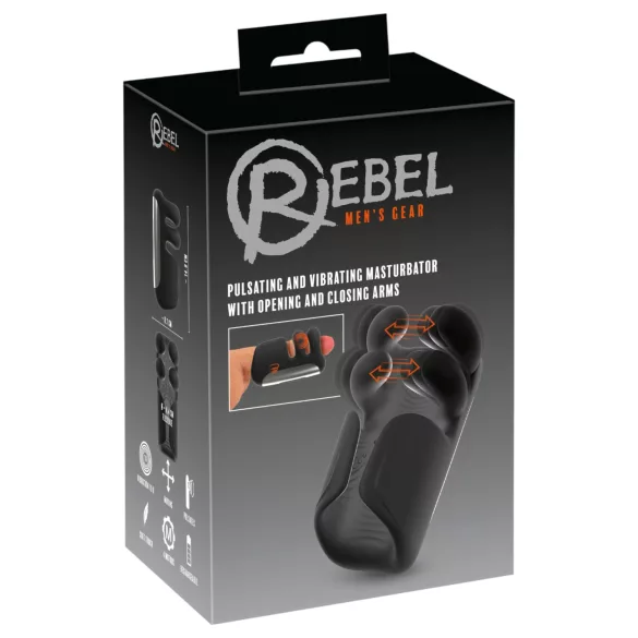 Rebel - pulserande, vibrerande masturbator (svart)