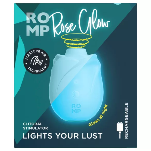 ROMP Rose Glow - luftvågs-klitorisstimulator (blå)