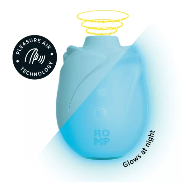 ROMP Rose Glow - luftvågs-klitorisstimulator (blå)